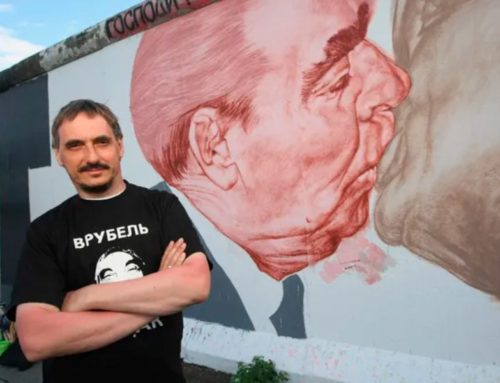 The artist known as the author of the graffiti on the Berlin Wall “The Brotherly Kiss, or God! Help me to survive in the midst of this mortal love”