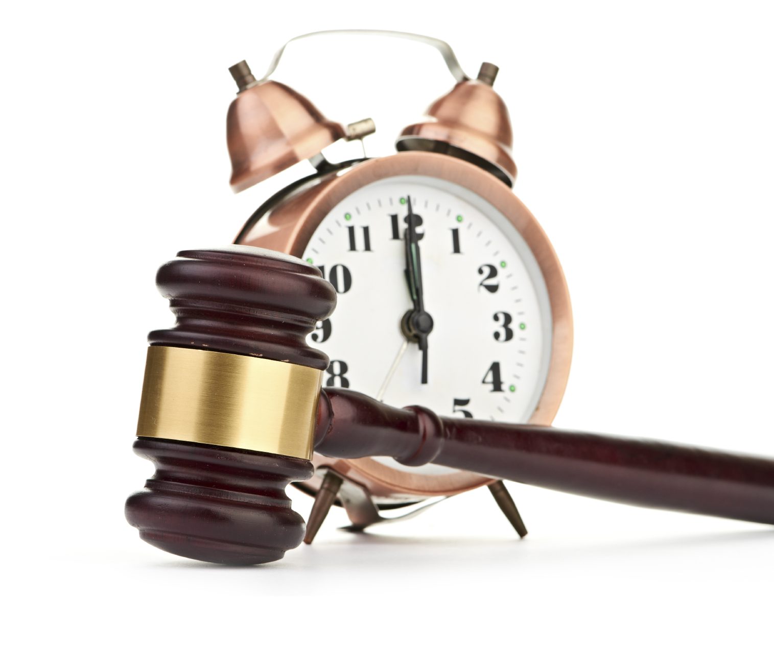 Gavel and old clock